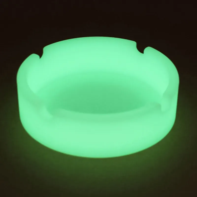 Cinzeiro luminoso de silicone gel, luminoso, luz circular, cinzeiro, novo, fluorescente, conveniente, para cigarro, estojo, gota, cinzeiros criativos