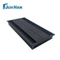 Cubierta de orificio cuadrado de aleación de aluminio con cierre suave para mesa, pasacables, organizador de cables