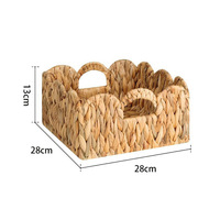 Panier de rangement en osier, lot de 2 paniers en jacinthe d'eau tressés à la main pour l'organisation et la décoration, bacs de rangement pour comptoirs et étagères