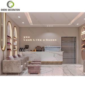 โต๊ะต้อนรับสำหรับร้านเสริมสวยร่วมสมัยพร้อมกระจกด้านบนและเฟอร์นิเจอร์ร้านเสริมสวย - Product Image 3