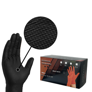 Gants en nitrile industriels noirs et oranges 8mil 10mil 12mil pour garage, réparation automobile, mécaniciens, avec motif diamant pour une meilleure adhérence - Product Image 2