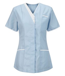 Venta al por mayor Popular Peluquería SPA Salón de uñas Uniforme Terapeuta Cuello en V Cuidadores Uniforme Enfermería Túnica Top - Product Image 5