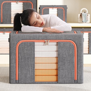 Papelera multiusos bloqueable para niños, organizador de armario, estantes de almacenamiento de ropa, caja de almacenamiento con cremallera de metal, venta al por mayor - Product Image 3