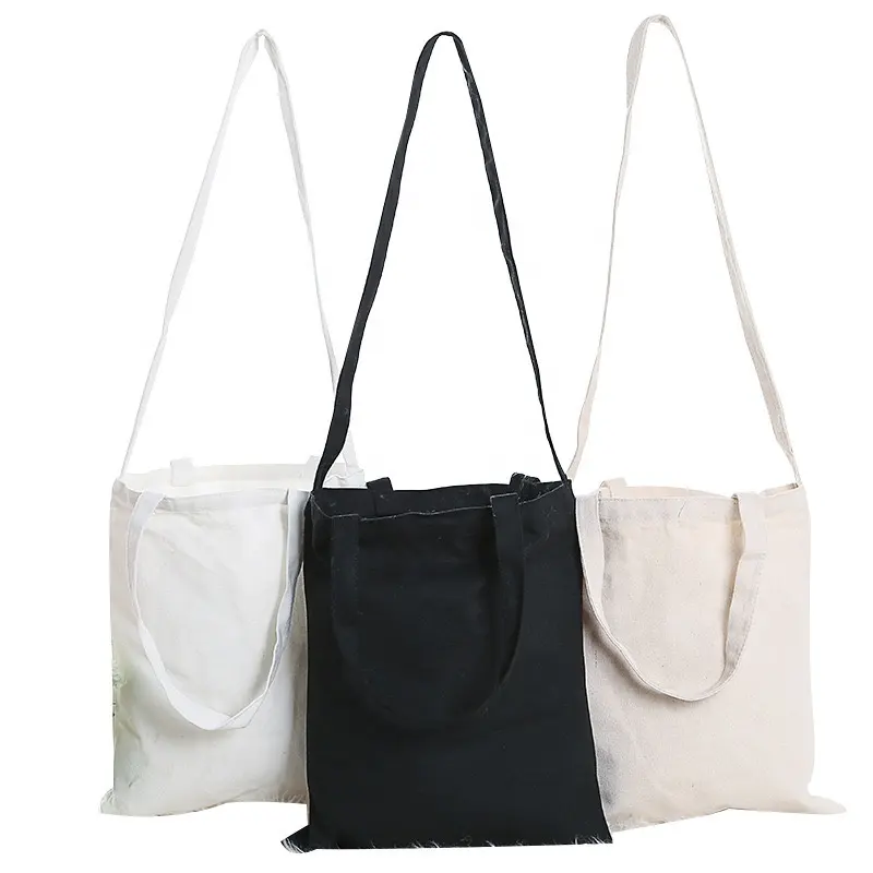 Bolsa de algodão calico compras, bolsa longa com alça durável 100% algodão