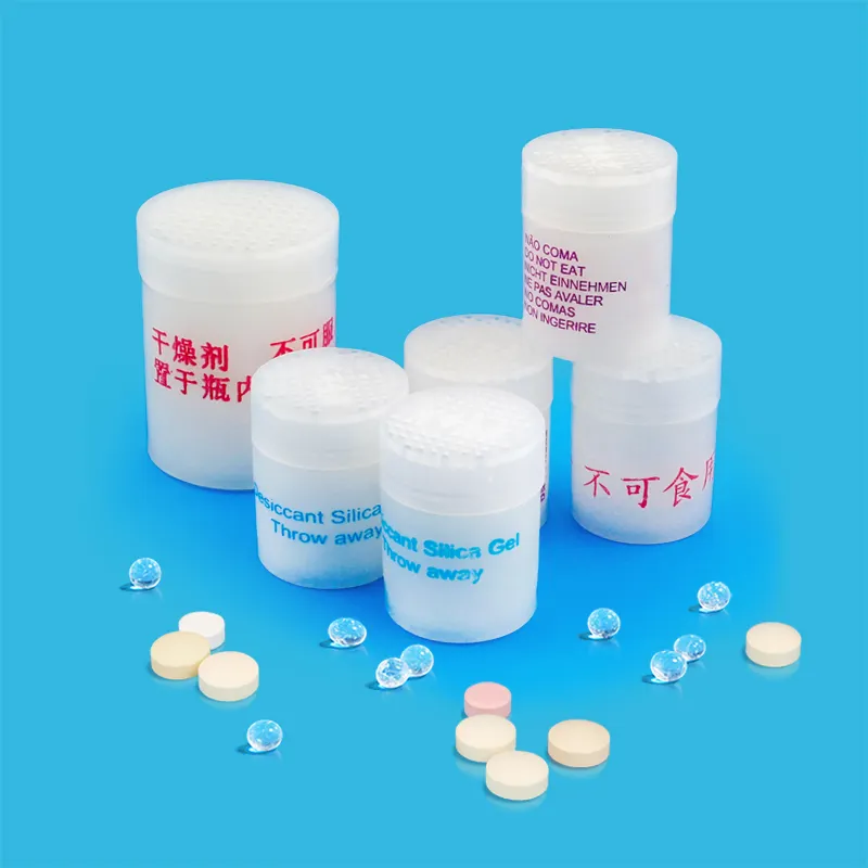 Dược phẩm cấp silica gel cylindric hút ẩm Canister viên nang nhựa hút ẩm nhà máy Nhà cung cấp