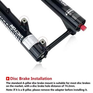 Fourche de vélo de montagne à double couronne de haute qualité 15 * 110 mm avec <span class=keywords><strong>suspension</strong></span> pneumatique orange 26 " 27,5 " 29 " avec amortissement - Product Image 5