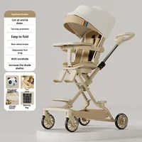 Poussette pour bébé modèle en alliage d'aluminium légère pliable à double vue pour nouveau-nés assis/allongés