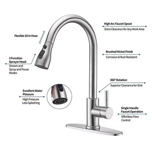 <span class=keywords><strong>Rubinetto</strong></span> da <span class=keywords><strong>Cucina</strong></span> in Acciaio Inox SUS 304, Miscelatore <span class=keywords><strong>Moderno</strong></span> con Doccetta Estraibile per Lavello - Product Image 5