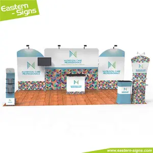 Custom Portable Fabric 3x6 Indoor Trade Show Advertising Aluminum Exhibition Booth For Event