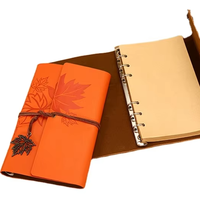 Carnet de voyage vintage en cuir à couverture souple, papier intérieur kraft vierge, A7, A6, A5, taille d'usine, vente en gros