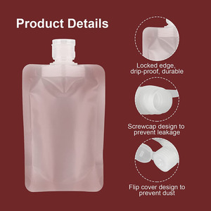 Bán Buôn Nhựa Spout Chất Lỏng Túi Chất Lỏng Đồ Uống Các Loại Kem Gel Mẫu Chất Lỏng Pouch 5Ml 10Ml 15Ml 20Ml 30Ml <span class=keywords><strong>50Ml</strong></span> 100Ml - Product Image 3