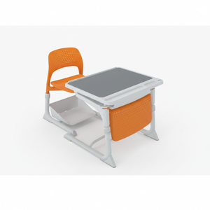 ชุดโต๊ะและเก้าอี้พลาสติกแข็งแรงสูงสำหรับนักเรียนเฟอร์นิเจอร์ห้องเรียนสะดวกสบายโต๊ะทนทานพร้อมเก้าอี้สำหรับห้องเรียน - Product Image 1