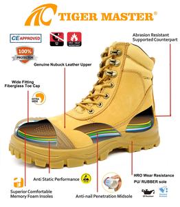 <span class=keywords><strong>Stivali</strong></span> Antinfortunistici Alta Qualità <span class=keywords><strong>in</strong></span> Pelle Nabuk Gialla <span class=keywords><strong>con</strong></span> Suola <span class=keywords><strong>in</strong></span> PU e <span class=keywords><strong>Gomma</strong></span>, Puntale <span class=keywords><strong>in</strong></span> Fibra di Vetro Anti-schiacciamento, Anti-perforazione e <span class=keywords><strong>Cerniera</strong></span> per Uomo - Product Image 5