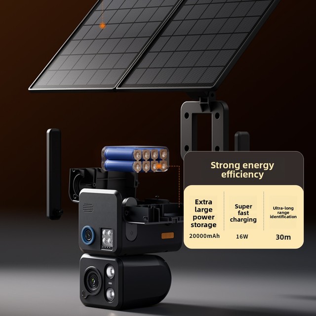 All-day Video AI Solar 4G Security Camera 2.8mm 10X Zoom No Wiring Mobile Phone Remote HD Night Vision Cloud
