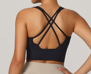 Sujetador deportivo Beauty Back con tiras cruzadas en la espalda para OEM y ODM, ropa deportiva informal, ajuste cómodo, sujetador de yoga para mujer - Product Image 5