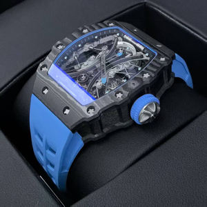 Reloj Mecánico de Alta Calidad para Hombre, Modelo 53-01 Polo Tourbillon, Caja Cuadrada, Función de Alarma, Correa de Goma, Esfera con Agujas, 40 mm, Estilo Buceo - Product Image 3