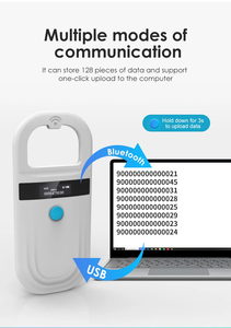 Считыватель <span class=keywords><strong>RFID</strong></span> для животных 134,2 кГц 125 кГц, сканер микрочипов для домашних животных, кошек, собак, Fdx-B, стеклянный чип, USB/Bluetooth считыватель тегов - Product Image 3