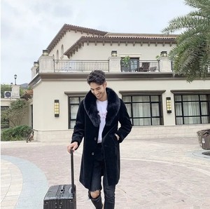 <span class=keywords><strong>Cappotto</strong></span> Corto Reversibile da <span class=keywords><strong>Uomo</strong></span> <span class=keywords><strong>con</strong></span> Cappuccio e Fodera in <span class=keywords><strong>Pelliccia</strong></span> di Visone, Caldo, per Uomini di Mezza Età e Anziani, Stile Business Elegante - Product Image 3