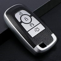Échantillon Gratuit Magicocase Étui de Clé de Voiture en Cuir de Luxe Porte-clés Accessoire Ford C-MAX Focus RS ST Fiesta Hatch 3 Boutons Télécommande Intelligente