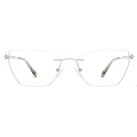 Haoya 2025 LE6504 Monturas Ópticas de Diseño Moderno y Clásico sin Aro para Mujer, Diferentes Puntas Metálicas, Hechas en China, para Todo Tipo de Rostro