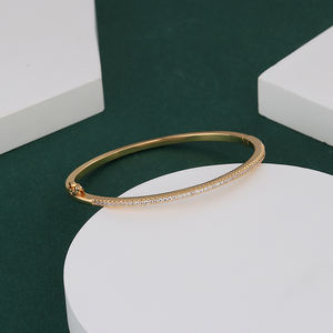 Gelang Kristal Anak Perempuan, Perhiasan Gelang Terbuka Berlapis Emas <span class=keywords><strong>18K</strong></span> Modis Kualitas Tinggi - Product Image 6