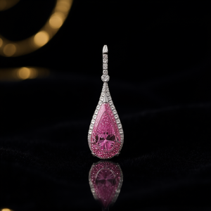 E1813 Pendente a Goccia con Diamante Rosa in Oro Bianco Certificato GIA Gioielli di Lusso da Sposa per Donne - Product Image 2