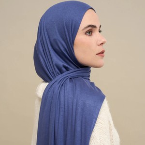 Premium <b>Comfort</b> Cotton Jersey Hijab for Muslim Women Simple Chic Solid Color Stretchy Fit for Autumn - Product Image 1