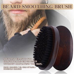 Vente directe d'usine, brosse à barbe en bois naturel de haute qualité, brosse à barbe pour hommes en poils de sanglier noirs - Product Image 6