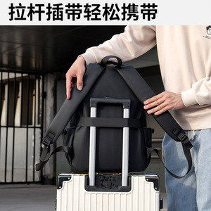 Cross Border Men's <b>Large</b> <b>Capacity</b> <b>Backpack</b> Waterproof Laptop Bag With Usb Business Travel Commuter <b>Backpack</b> Solid Color 20-35L - Product Image 3