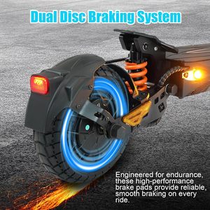 Potente Scooter Eléctrico Plegable de 5000W con Doble Motor para Adultos, 45 Millas de Autonomía, Batería de Alta Capacidad de 52V/25.6AH, Frenos de Disco, Ymj-1216 V - Product Image 4
