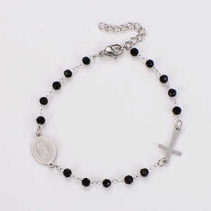Religious 316L Stainless Steel 14k 18k Gold Plated Catholic Bead Bracelets With Charms Rosary Virgin Mary Bracelet for Women <b>Men</b> - Product Image 6