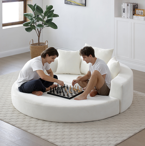 Modern Convertible <b>Sofa</b> Bed Set Adjustable Futon Square Shape Apartment Use Corduroy <b>Cover</b> No Assembly Required - Product Image 1