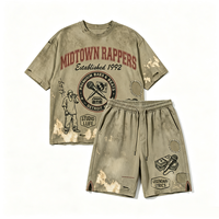 Lot de T-shirts OEM en gros pour rappeurs, style Midtown, grammage lourd, DTG, effet vintage, délavé à l'acide, effet pulvérisé, streetwear, effet soleil délavé, effet usé, sportif