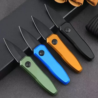 Petit couteau de camping pliant en acier 5CR13 avec manche en aluminium, qualité industrielle OEM, mini porte-clés, logo personnalisé, EDC, pointe tombante