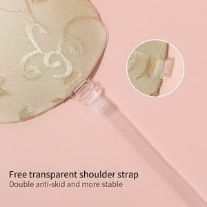 <span class=keywords><strong>Sujetador</strong></span> redondo invisible sexy para mujer con bordado de encaje <span class=keywords><strong>tirantes</strong></span> sin espalda pegajosos reutilizables para mujer - Product Image 3