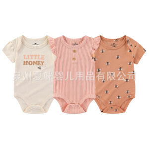 Ropa para niños <span class=keywords><strong>recién</strong></span> nacidos Venta al por mayor Algodón puro Triángulo Harem Mono transfronterizo Ropa acanalada para gatear Suministro ODM - Product Image 6