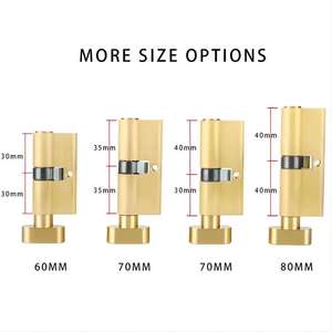 Cilindro de Cerradura de Puerta de Embutir de 70 mm <span class=keywords><strong>con</strong></span> <span class=keywords><strong>Llave</strong></span> Maestra, Cilindro de Latón <span class=keywords><strong>con</strong></span> Perilla Europea para Cerradura de Embutir - Product Image 6