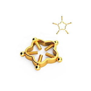 <span class=keywords><strong>Piercing</strong></span> de acero inoxidable para el cuerpo, joyería para el cuerpo, con Clip ajustable en el <span class=keywords><strong>pecho</strong></span>, sin <span class=keywords><strong>Piercing</strong></span>, anillos para pezones de flores, venta al por mayor - Product Image 2