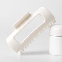 Pince à cheveux en silicone grand format, mate, carrée et ajourée – Pince à cheveux pour cheveux épais, fixation minimaliste et forte