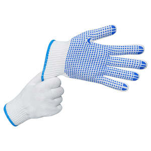 PVC Dotted CVC Work Gloves Vietnam Anti Slip Grip Elastic Wrist Breathable Safety Gloves For Warehouse <b>Packaging</b> Assembly - Product Image 1