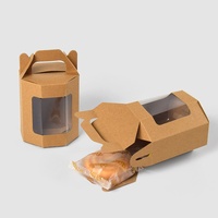 Boîte cadeau en papier hexagonale pliable de couleur unie avec fenêtre transparente en PVC, pour fleurs et jouets
