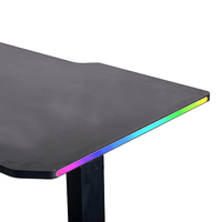 Nouvel arrivage Lumière LED RVB Noir Ordinateur de jeu de bureau Intelligent Automatique Électrique Hauteur Réglable Bureau de jeu debout