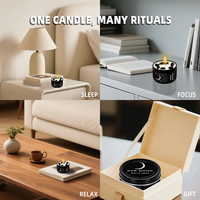 Bougie parfumée artisanale en cire de soja, longue durée, avec cristaux, thème phases lunaires, pour la méditation - Vente en gros de décorations pour la maison