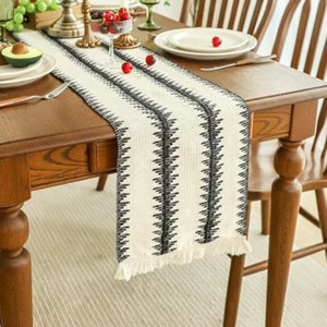 <span class=keywords><strong>Chemin</strong></span> <span class=keywords><strong>de</strong></span> <span class=keywords><strong>table</strong></span> en coton biologique jacquard personnalisé <span class=keywords><strong>de</strong></span> luxe à motif géométrique vert avec des glands pour les fêtes, les festivals, la décoration <span class=keywords><strong>de</strong></span> la maison - Product Image 4