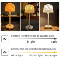 Lampe de table à projection d'ondes RGB avec effet d'ondulation de l'eau, lumière d'ambiance réglable, commande tactile, charge USB, sans fil, veilleuse