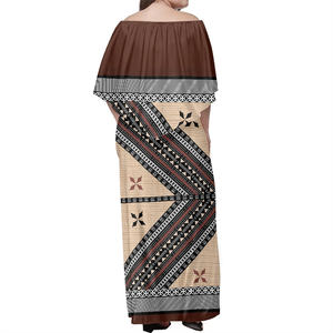 Robe asymétrique pour <span class=keywords><strong>femme</strong></span>, vêtement Maxi, grande taille, asymétrique épaule dénudée, imprimé de <span class=keywords><strong>tatouage</strong></span> Tribal, style polynéen, vente en gros, 2020 - Product Image 2