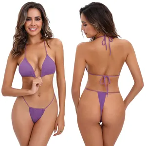 2024 New Hot cực sexy Micro Bikini Đồ bơi beachwear phụ nữ hai mảnh Mini chuỗi Bikinis Set push up rắn cô gái áo tắm