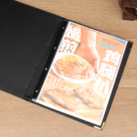 Porte-menus personnalisé en cuir PVC A4, couverture double face pour restaurant, hôtel, bars, café