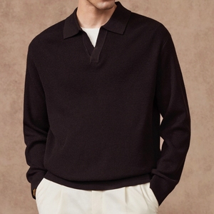 Maglione Old Money da <span class=keywords><strong>Uomo</strong></span>, Pullover Invernale in <span class=keywords><strong>Lana</strong></span> Merino, Maglioni Premium in <span class=keywords><strong>Lana</strong></span> Lavorata a <span class=keywords><strong>Maglia</strong></span>, Collo a Polo, Manica Lunga - Product Image 1