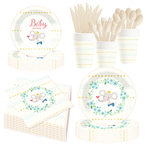 Juego de vajilla desechable para fiesta de baby shower DAMAI, platos de papel con diseño floral para suministros de cumpleaños, para 8 personas - Product Image 2